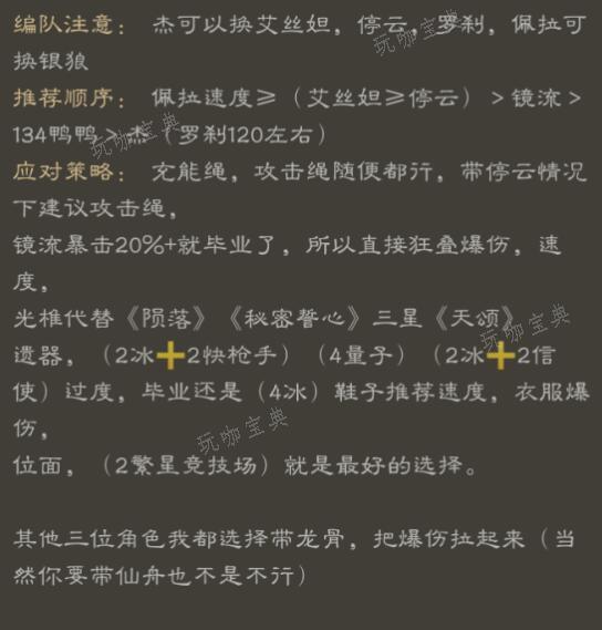 《崩坏星穹铁道》镜流冰队阵容配置一览
