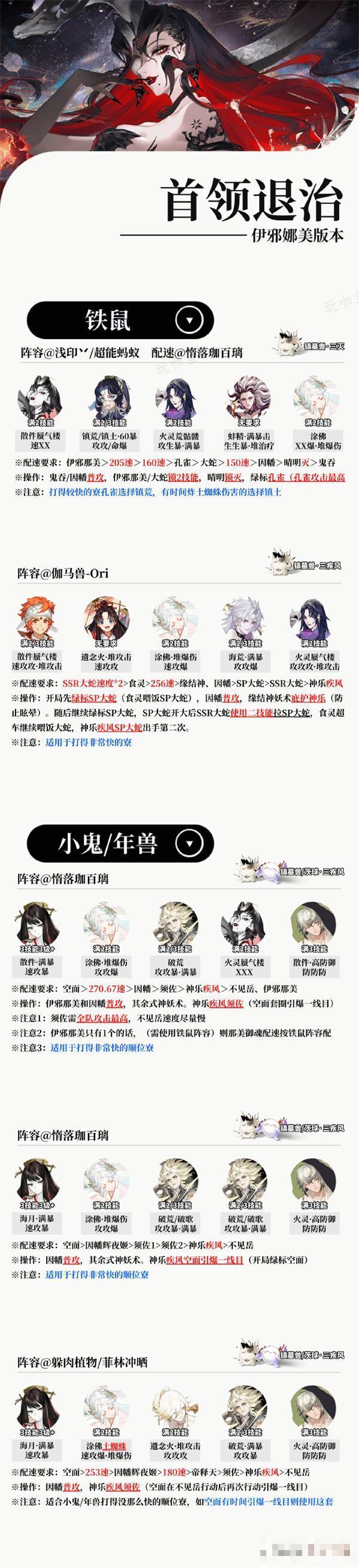 《阴阳师》伊邪那美首领退治阵容推荐大全