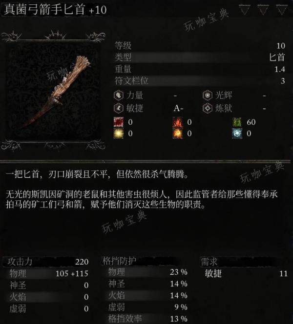 《堕落之主》武器真菌弓箭手匕首面板一览