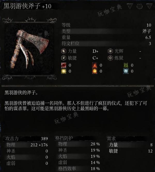 《堕落之主》武器 黑羽游侠斧子介绍