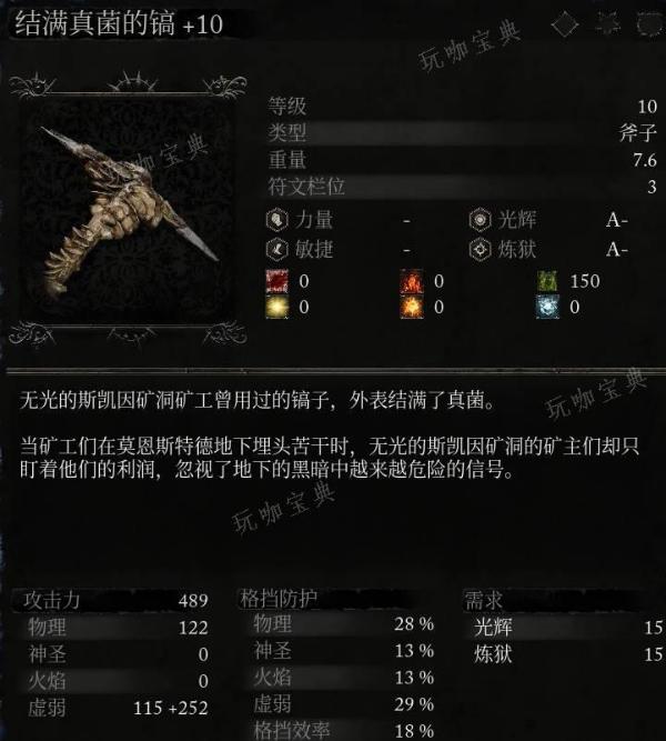 《堕落之主》武器 结满真菌的镐介绍