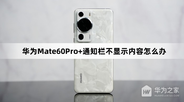 华为Mate60Pro+通知栏不显示内容怎么解决