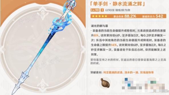 《原神》静水流涌之辉适合谁？