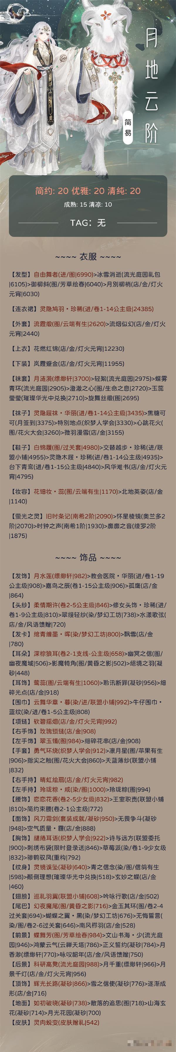 《奇迹暖暖》月地云阶完美搭配攻略