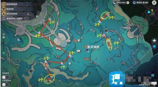 《原神》苍晶螺位置采集路线图一览图3