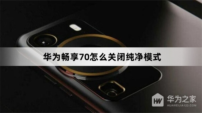 华为畅享70如何关闭纯净模式