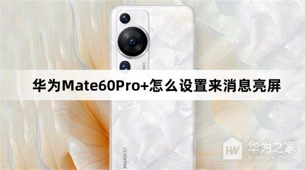 华为Mate60Pro+怎么设置来消息亮屏